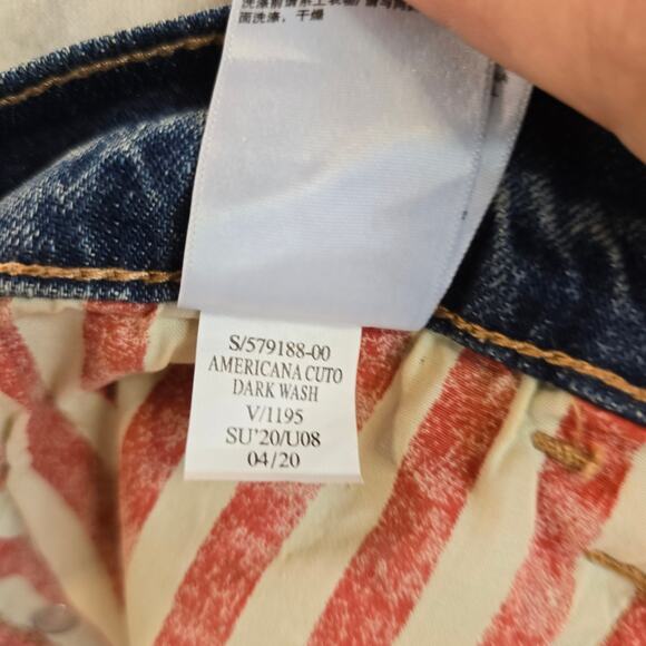 Old Navy Boyfriend Mid-Rise Women's Flag Shorts Size 14 - Picture 7 of 7